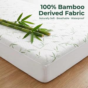 Protège-matelas AOSEN en fibre de bambou rafraîchissante, imperméable, hypoallergénique, avec poches profondes, certifié OEKO-TEX, fabriqué en usine - Product Image 1