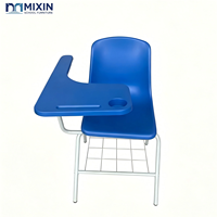 Chaises d'école OEM ODM avec tableau d'écriture, chaises de formation pour étudiants, chaises en plastique portables avec paniers, mobilier de classe