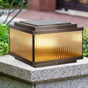 Lampe solaire à pilier Nightsappan PL-9141, extérieure, tout en cuivre, étanche IP65, LED, pour portail de jardin - Product Image 2