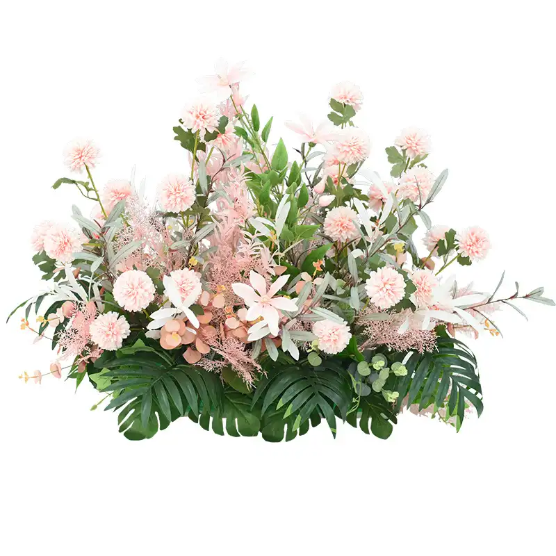 A-948 dekoratif düğün sahte yapay 3D çiçek aranjmanları yeşil ipek gül çiçek masa koşucu düğün dekorasyon