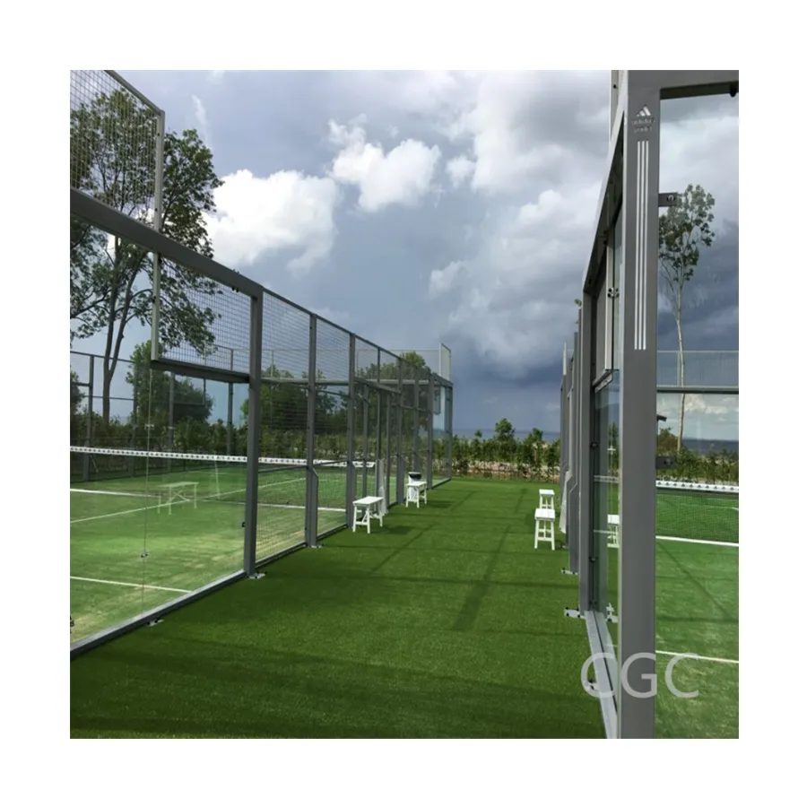 Gehärtete Panorama glas Padel Tennisplätze aus China Shandong Sports