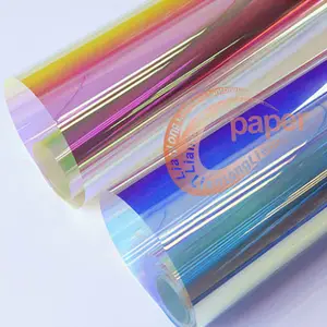 Adesivo de filme holográfico em PVC prateado