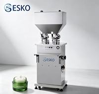 Machine de remplissage manuelle à piston ESKO à 2 buses pour savon liquide, crème, liquide visqueux, shampoing, détergent