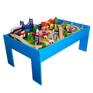 Ensemble de <span class=keywords><strong>garage</strong></span> pour <span class=keywords><strong>petit</strong></span> train de 88 pièces pour enfants avec petite table de <span class=keywords><strong>jouet</strong></span> éducatif <span class=keywords><strong>en</strong></span> <span class=keywords><strong>bois</strong></span> de locomotive électrique - Product Image 5