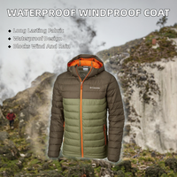 HONGTONGTIAN Veste matelassée multifonctionnelle unisexe imperméable coupe-vent durable en toile imprimée pour l'alpinisme, le camping et l'hiver