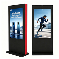 Écran publicitaire intelligent vertical de 43 pouces lisible en plein soleil pour affichage LCD extérieur sur pied et signalétique numérique