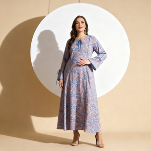 Robe Abaya Modeste en Polyester de Couleur Unie de Qualité Supérieure pour Femmes Musulmanes, Personnalisable et Vente en Gros - Product Image 2