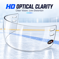 Visière transparente pour casque de hockey sur glace, anti-buée, anti-rayures, protection faciale en PC haute résistance aux chocs