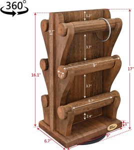 Giá đỡ, giá để đồ trang sức bằng gỗ, bán buôn, đặt hàng theo yêu cầu, để bàn, dùng để trưng bày, cất giữ vòng cổ, vòng tay, lắc tay - Product Image 3