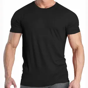Kaus pakaian olahraga pria, atletik top, kaus lari, kaus elastis olahraga Ringan gym