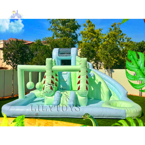 Combo de toboggan <span class=keywords><strong>gonflable</strong></span> de couleur douce pour la location d'événement d'anniversaire et la <span class=keywords><strong>structure</strong></span> de divertissement d'amusement de famille de jardin - Product Image 1