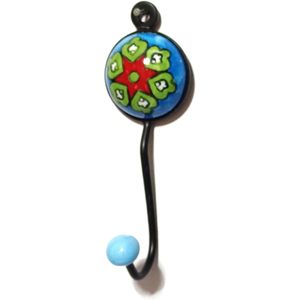 PARIJAT Handicraft Vintage-style Floral Towel <b>Hooks</b> Hangers Handmade <b>Wall</b> Hanging <b>Key</b> Cloth Coat Holders Novelty <b>Hooks</b> - Product Image 5