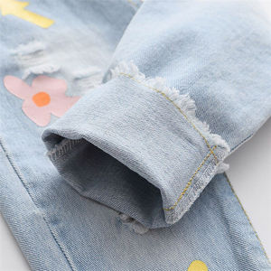Meilleurs sites de vente en gros de vêtements pour enfants à la mode, jeans imprimés en denim pour filles - Product Image 3