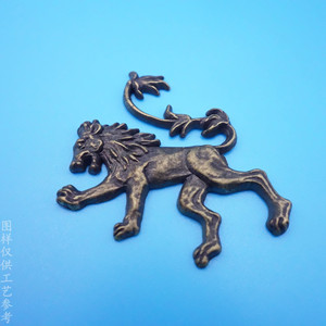 Embossed Lion Zinc Alloy Metal Tag For <b>Packaging</b> Box <b>Labels</b> Gift Craft Durable Rust Free - Product Image 1