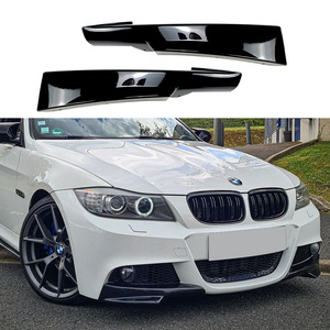 Bmw Front Bumper Corner Lip For 3 Series E90 320i 330i M Tech Lci 2009 2012 Piano Black Carbon Fiber Texture - Product Image 1
