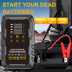 Bộ khởi động bình ắc quy ô tô di động 4 trong 1, 3000A, tích hợp sạc dự phòng, bình ắc quy Lithium, bơm lốp và đèn khẩn cấp - Product Image 3