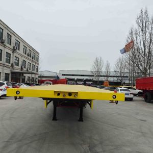 Nhà Máy Trực Tiếp Bán Buôn New <span class=keywords><strong>3</strong></span> Trục Trailer Bán 40ft 40 Tấn Khung Xương Xe Tải <span class=keywords><strong>Container</strong></span> Phẳng Trailer - Product Image 3