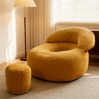 Ensemble de canapé-lit en flanelle compressé sous vide pour une personne, canapé modulaire moderne avec repose-pieds, forme rectangulaire, rembourrage en éponge