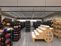 Étagères de supermarché commerciales double face robustes en bois et métal avec aménagement 3D gratuit – Équipement de vente au détail et d'épicerie personnalisé