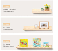 Rak Dinding Kayu Bergaya Scallop Set 2 Rak Buku Mengambang untuk Dekorasi Kamar Anak, Rak Pajangan Gambar Mengambang