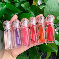 Lip Gloss Cair Pewarna Bibir Alami Vegan Tahan Lama Melembapkan Menghidrasi Label Pribadi Khusus Berkilau Tinggi dengan Vitamin E