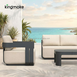 طقم أثاث خارجي عصري، أرائك حدائق، أثاث خارجي متين، طقم أريكة للحدائق، كرسي حديقة، طقم أريكة خارجية من الألومنيوم - Product Image 1