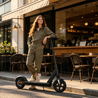 Elegante Scooter Eléctrico Urbano para Adultos, Plegable, Totalmente Negro, de Largo Alcance, 25 km/h, con Batería de Litio, Impermeable, de Dos Ruedas