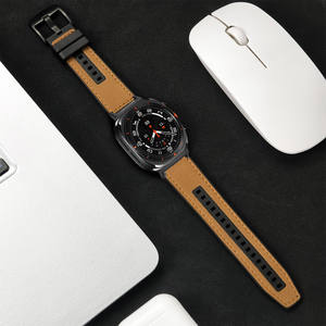 Bracelet en Cuir et Silicone pour Samsung Galaxy Watch 7 Ultra 47mm Sport Homme Femme, Boucle de Fixation pour Samsung Watch 7 47mm - Product Image 6