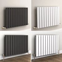 Radiateur de Chauffage Anthracite Vertical Mural Moderne à Double Panneau Plat Central pour la Maison