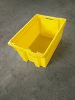 Caisses de déménagement en plastique empilables écologiques et sûres pour les aliments, caisses solides emboîtables pour la pêche, l'entrepôt et le stockage réfrigéré, capacité de charge de 30 kg