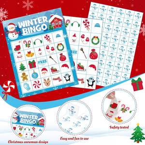 Noël Bingo Jeux Noël Bonhomme De Neige Bingo Cartes Vacances D'hiver Bingo Party Jeux Xmas Party Favors Fournitures - Product Image 6