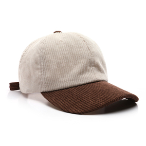 Casquette de baseball deux tons à 6 panneaux non structurés en velours côtelé avec broderie personnalisée <span class=keywords><strong>sur</strong></span> <span class=keywords><strong>mesure</strong></span> - Product Image 5