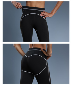 Completo Sportivo da Donna: Reggiseno Sportivo con Scollo a V e Imbottiture Rimovibili, Leggings a Vita Alta con Blocchi di Colore e Linea Curva sui Fianchi, Vestibilità Slim - Product Image 3