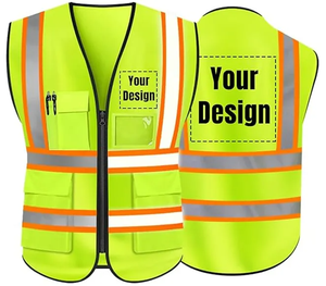 Hot Bán Đa Túi Áo Khoác Phản Quang Cao Cấp Bền Vải Phản Xạ Vest 100% Polyester An Toàn Vest Quần Áo - Product Image 3