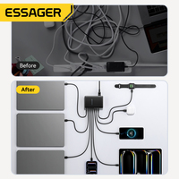 Station de charge multifonctionnelle ESSAGER US EU UK Plug 8 ports 380W pour ordinateur portable et téléphone, adaptateur secteur USB Type C à charge rapide