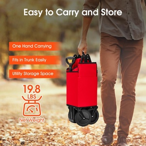 Collapsible Folding Wagon Heavy Duty Utility Beach Wagon <b>Cart</b> with Side Pocket and Brakes Large Capacity <b>Foldable</b> Grocery Wagon - Product Image 2