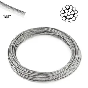 Câble en acier galvanisé enduit de PVC 7X7 6X7 + câble de corde à linge FC/Iwrc