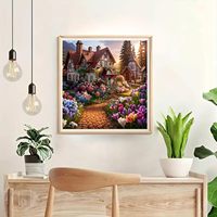Peinture au diamant 5D DIY SONGWOOART, motif maison et fleurs, pour décoration intérieure, peinture au diamant personnalisée pour adultes