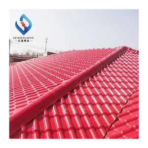 Estate bajo costo ligero chino rojo APVC corrugado español hoja de techo de teja de PVC