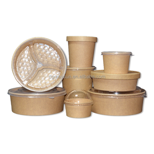 Dùng một lần Vòng giấy bát canh hình chữ nhật giấy thực phẩm container 750ml phân hủy sinh học lấy đi giấy kraft Bát salad - Product Image 4