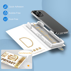 Tự động bụi miễn phí antispy Tempered Glass sự riêng tư ma thuật hộp bảo vệ màn hình cho <span class=keywords><strong>iPhone</strong></span> 16 14 13 15 17pro với cài đặt Kit - Product Image 3