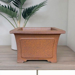 Mini pots à plantes en céramique d'intérieur, style Yi Xing, sculptés à la main, en forme de souche d'arbre, pour jardin, pot à fleurs, cuits au <span class=keywords><strong>bois</strong></span>, drainage respirant - Product Image 3