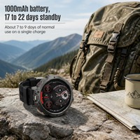 Smartwatch con Schermo Rotondo da 1,7 Pollici, Impermeabile 3ATM, Batteria da 1000mAh, 123 Modalità Sportive, Chiamate BT, Misurazione Ossigeno nel Sangue e Frequenza Cardiaca