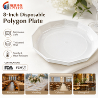 Assiette octogonale jetable en plastique robuste Hengyuan de 8 pouces pour fêtes et mariages