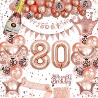PAISTAR PSR-BPD-039 Décorations de fête d'anniversaire numériques or rose, ensemble de ballons guirlandes, taille et couleur personnalisables, en papier