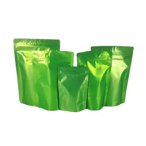 Food Grade Hersluitbare Verpakking Zip Lock Zakje Groene Zakken Plastic Opstaande Rits Zak Diepdruk Snackzakken Recyclebaar