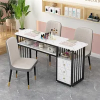 Ensemble table et chaise professionnel pour manucure, fabricant de mobilier de salon, vente en gros, table de manucure simple ou double, OEM ODM personnalisé