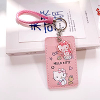 Étui à cartes de luxe style anime Kawaii en cuir PU, design vertical et fin, pour étudiants, pochette pour carte de bus, vente en gros, impression personnalisée disponible