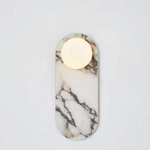 Wall Lamp Marble Design Led Light Source E27 Bulb Base For Entryway Bedroom Living Room Background Lighting - Product Image 1