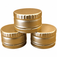 Bouchon à vis en aluminium doré de luxe, inviolable, avec insert de qualité alimentaire pour bouteilles en verre d'huiles essentielles, de sirops et de liquides.